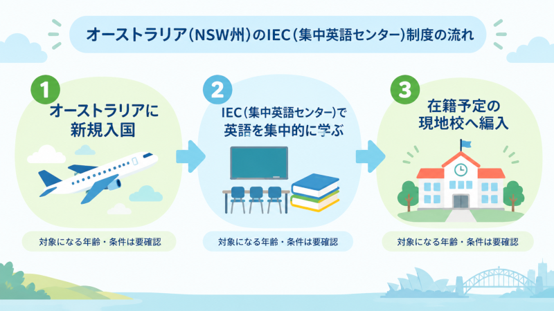IECでの英語集中学習から在籍校編入までの流れ